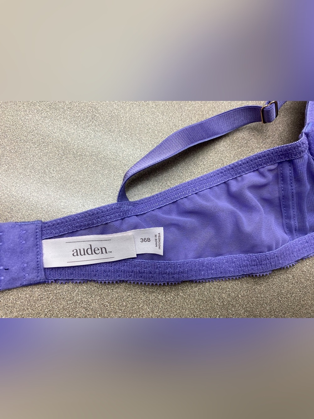Auden Purple Floral Lace Push-Up Plunge Bra Size 36B - Picture 4 of 8